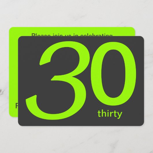 Aangepaste 30e verjaardag van steenkool en Limoen Kaart (Voorkant / Achterkant)