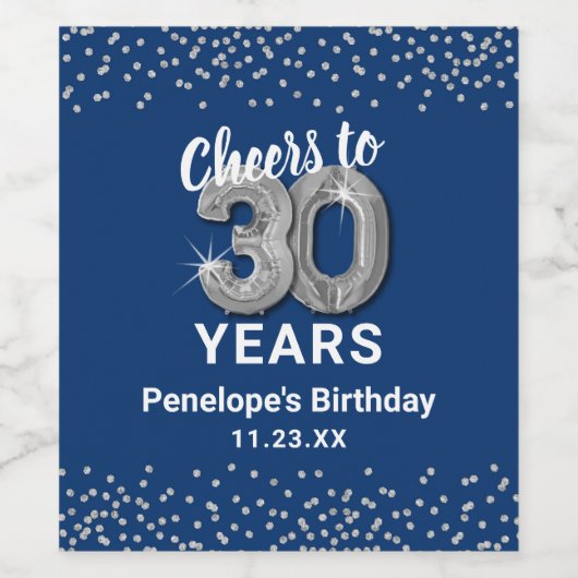 Aangepaste 30e verjaardag wijnlabel wijn etiket (Enkel label)