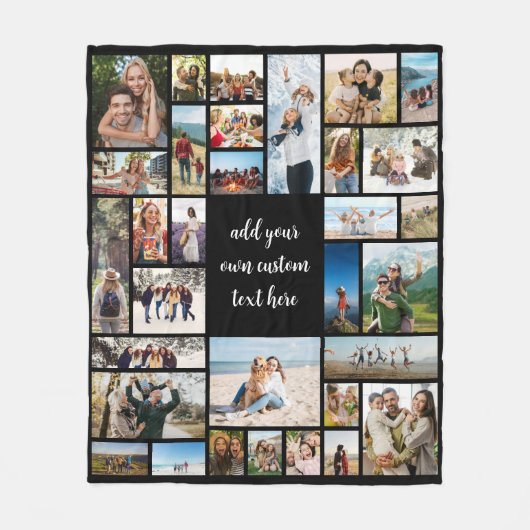 Aangepaste 32 fotocollage fleece deken (Voorkant)
