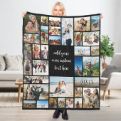 Aangepaste 32 fotocollage fleece deken