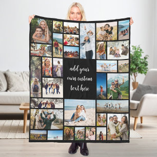 Aangepaste 32 fotocollage fleece deken