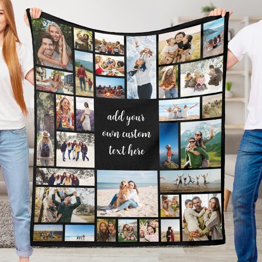 Aangepaste 32 fotocollage fleece deken