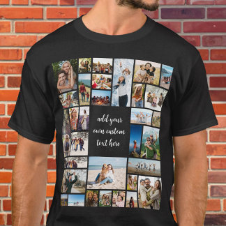 Aangepaste 32 fotocollage t-shirt