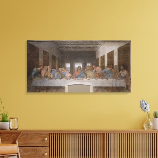 Aangepaste 32x16 Leonardo's Da Vinci Laatste Avond Canvas Afdruk (Insitu (Woonkamer))