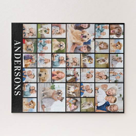 Aangepaste 33 foto collage familie 16x20 520 stuk legpuzzel (Horizontaal)