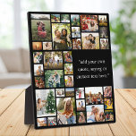 Aangepaste 36 fotocollage met offerte fotoplaat<br><div class="desc">Maak uw eigen fotoweergaveplaquette met 36 van uw gekoesterde fotoherinneringen in een fotocollage in rasterstijl naast uw favoriete quote,  gezegde,  songtekst of aangepaste tekst. Voeg eenvoudig uw afbeeldingen toe voor een aangepaste foto-huisinrichting of een gepersonaliseerd cadeau voor familie en vrienden.</div>