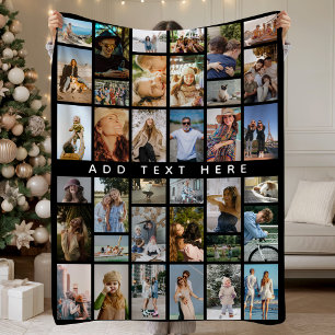 Aangepaste 36 x fotocollage Gepersonaliseerd Fleece Deken