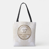 Aangepaste 37e bruiloft Jubileum geschenken voor v Tote Bag (Achterkant)
