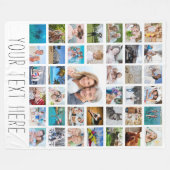 Aangepaste 39 foto-Collage aangepaste kleur Fleece Deken (Voorkant (Horizontaal))
