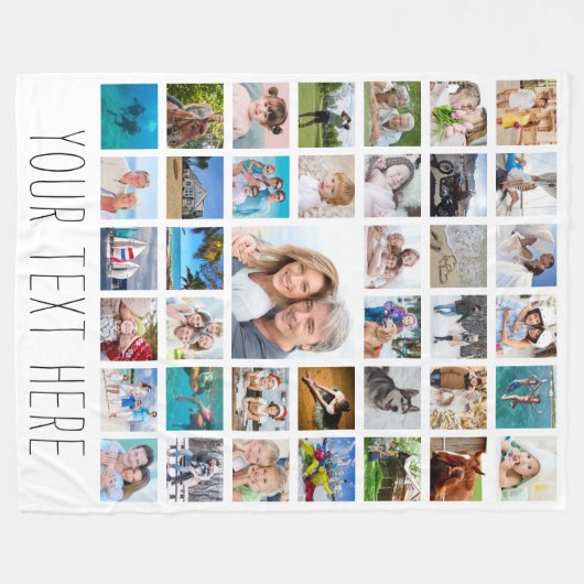Aangepaste 39 foto-Collage aangepaste kleur Fleece Deken (Voorkant (Horizontaal))