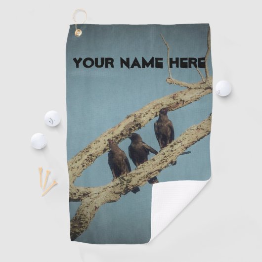 Aangepaste 3 Crows Golf Towel Golfhanddoek (Insitu)