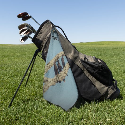 Aangepaste 3 Crows Golf Towel Golfhanddoek (Groen)
