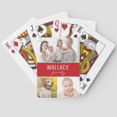 Aangepaste 3 Familie Foto's Eenvoudige Collage Roo Pokerkaarten (Achterkant)