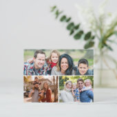 Aangepaste 3 familiefoto's collage briefkaart (Staand voorkant)