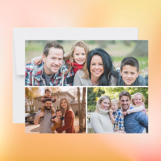 Aangepaste 3 familiefoto's collage briefkaart