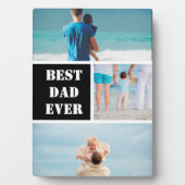 Aangepaste 3 foto collage Beste vader ooit cadeau  Fotoplaat (voorkant)