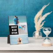 Aangepaste 3 foto collage Beste vader ooit cadeau  Fotoplaat (Zijkant)