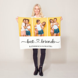 Aangepaste 3 foto Collage Beste Vrienden voor alti Fleece Deken