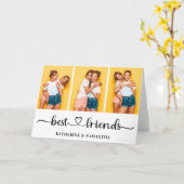 Aangepaste 3 foto Collage Beste Vrienden voor alti Kaart (Gele Bloem)