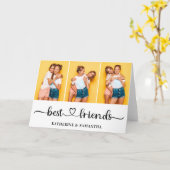 Aangepaste 3 foto Collage Beste Vrienden voor alti Kaart (Gele Bloem)