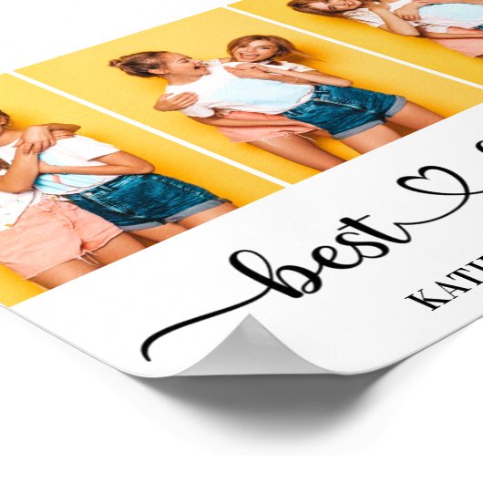 Aangepaste 3 foto Collage Beste Vrienden voor alti Poster (Hoek)