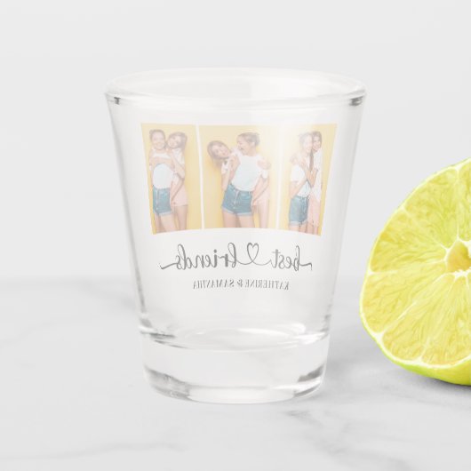 Aangepaste 3 foto Collage Beste Vrienden voor alti Shot Glas (Achterkant)