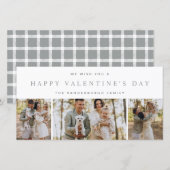 Aangepaste 3 foto collage Gelukkig Valentijnsdag F Feestdagenkaart (Voorkant / Achterkant)