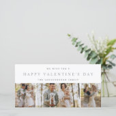 Aangepaste 3 foto collage Gelukkig Valentijnsdag F Feestdagenkaart (Staand voorkant)