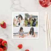Aangepaste 3 foto collage gepersonaliseerde papier servet (Insitu)