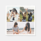 Aangepaste 3 foto collage gepersonaliseerde papier servet (Voorkant)