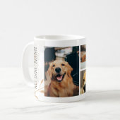 Aangepaste 3 foto collage hond herinnering koffiem koffiemok (Voorkant links)