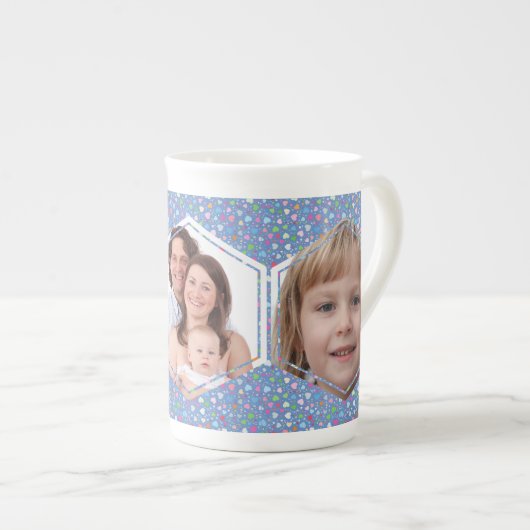 Aangepaste 3-foto collage porselein kop (Voorkant rechts)