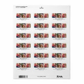Aangepaste 3 Foto Familie Huisdier Kerstmis Retour Etiket (Full Sheet)