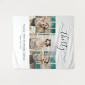 Aangepaste 3 Foto Gelukkige 30e Verjaardag Wandkleed (Voorkant (horizontaal))