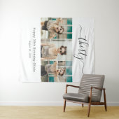 Aangepaste 3 Foto Gelukkige 30e Verjaardag Wandkleed (In Situ (horizontaal))