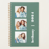 Aangepaste 3-foto gepersonaliseerde eucalyptus gro planner (Voorkant)