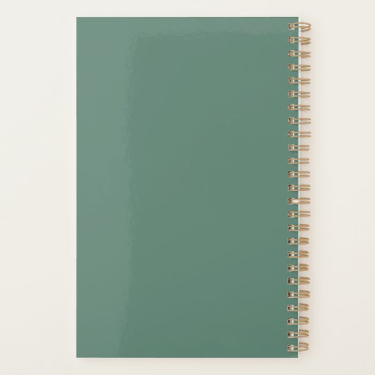 Aangepaste 3-foto gepersonaliseerde Eucalyptusgroe Planner (Achterkant)
