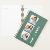Aangepaste 3-foto gepersonaliseerde Eucalyptusgroe Planner (Display)