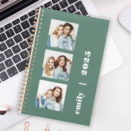 Aangepaste 3-foto gepersonaliseerde Eucalyptusgroe Planner