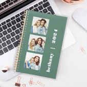 Aangepaste 3-foto gepersonaliseerde Eucalyptusgroe Planner