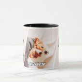 Aangepaste 3 foto honden namen collage modern mok (Midden)