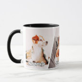 Aangepaste 3 foto honden namen collage modern mok (Links)
