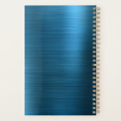 Aangepaste 3-foto tealblauwe geborstelde metalen 2 planner (Achterkant)