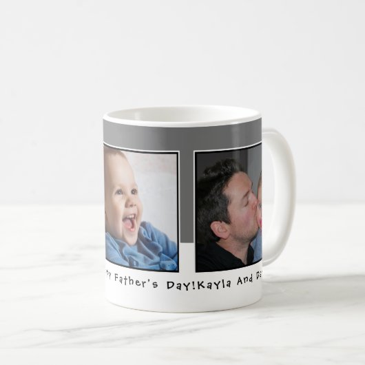 Aangepaste 3 foto-Vaderdag Koffiemok (Voorkant rechts)