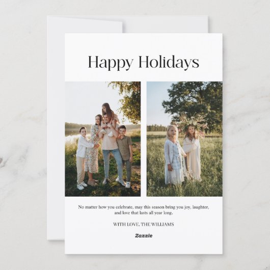 Aangepaste 3 foto vakantie Kaart | Moderne kerst (Achterkant)