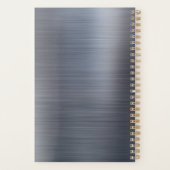 Aangepaste 3-foto zilver geborsteld metalen 2025 planner (Achterkant)