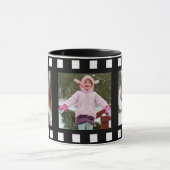 Aangepaste 3 foto-zwarte filmrol mok (Midden)