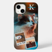 Aangepaste 3 Fotocollage Pet Monogram Naam en offe Case-Mate iPhone Case (Achterkant)