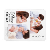 Aangepaste 3 fotocollage vrede op aarde magneet (Horizontaal)