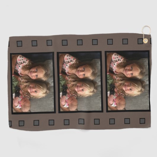 Aangepaste 3 fotofiltreerstrips golfhanddoek (Horizontaal)